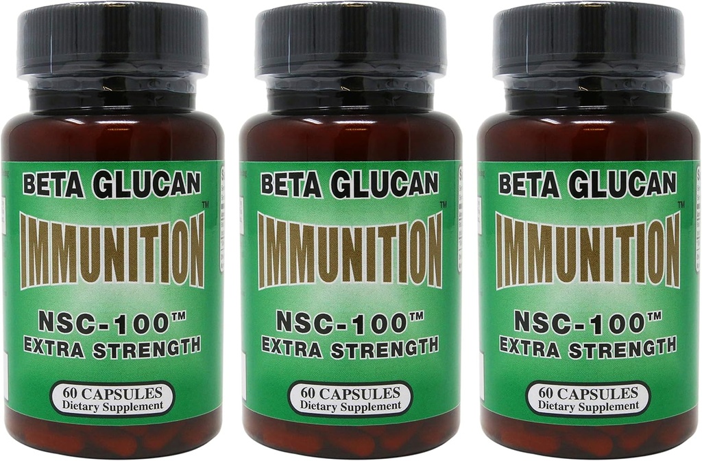Nutritional Scientific Corporation Immunition NSC 100 Extra Strength MG Beta Glucan - 60 Count (3 Pack)