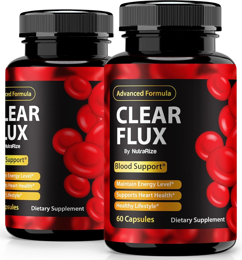 (2 Pack) Clear Flux Pills, Official ClearFlux Capsules, All-Natural Support, Premium Support to Maintain Stable Levels & Healthy Circulation, Natural Clear Flux Health Review (120 Capsules)