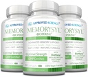 Approved Science MemorySyl - Memory Boosting Supplement - Improve Focus and Concentration - Protect Against Cognitive Decline - with Lion’s Mane and BioPerine - 3 Month Supply - Vegan