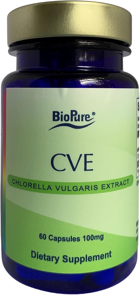 BioPure CVE Chlorella Vulgaris Extract – Nutrient-Dense, Nutraceutical Superfood Packed with Proteins, Vitamins, Minerals & Amino Acids That Supports Metabolism, Detox & Immunity – 60 Capsules