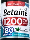 FITO MEDIC'S Lab | Betaine hcl | Betaine Hydrochloride |180 Capsules |1200 mg |Betaine | Betaine Hydrochloride Supplement.