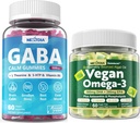 Vegan Omega 3 Gummies 1 Pack+ GABA Gummies Sugar Free 2 Pack