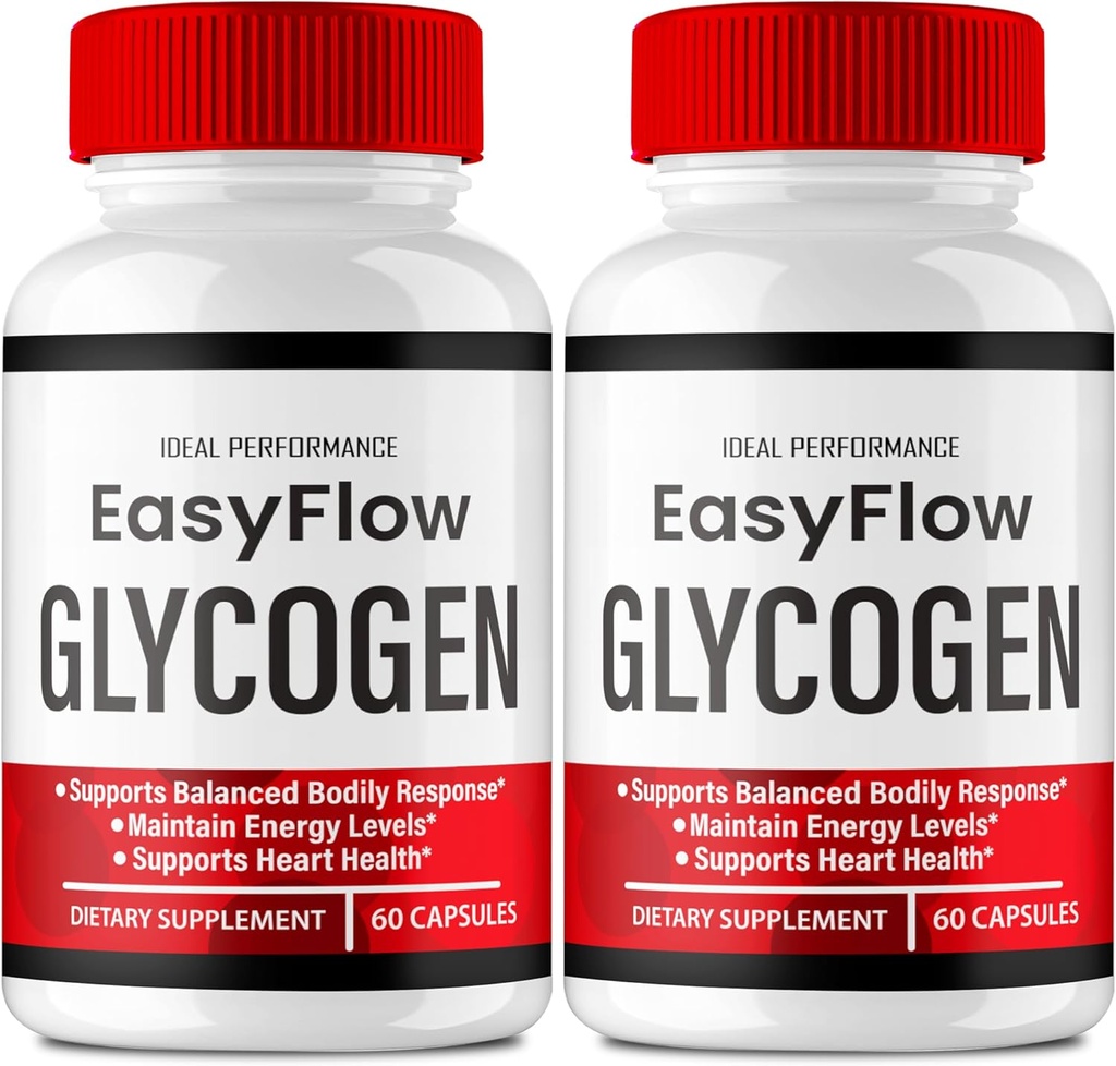 Easy Flow Glycogen Support Capsules - Official Formula Glycogen Support EasyFlow Pills, Easy Flow - Maximum Strength, Glyco Optimizer Pills, Overall Health, Easy Flow Capsules Reviews (2 Pack)