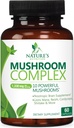 Mushroom Brain Supplement 1330 mg - 10 in 1 High Strength Mushroom Complex with Lions Mane, Turkey Tail, Reishi, Cordyceps, Chaga & Brain Nootropic Complex for Memory & Focus Support - 60 Capsules
