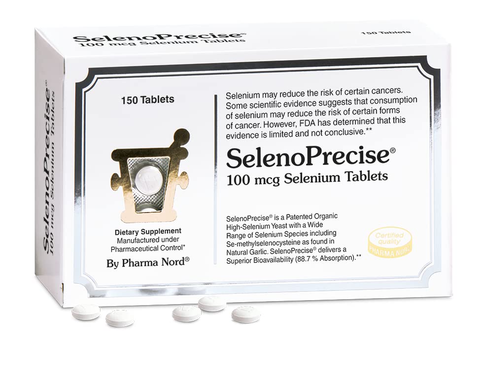 Pharma Nord SelenoPrecise Selenium 100 mcg – Thyroid, Immune & Antioxidant Support, Guaranteed High Absorption, Non-GMO, Gluten-Free, 150 Tablets