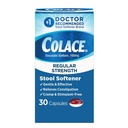 Colace Stool Softener 100 mg, 30 Capsules, Constipation Relief, Docusate Sodium, Gentle Docusate, Stimulant-Free, Regular Strength, #1 Doctor Recommended Stool Softener Brand