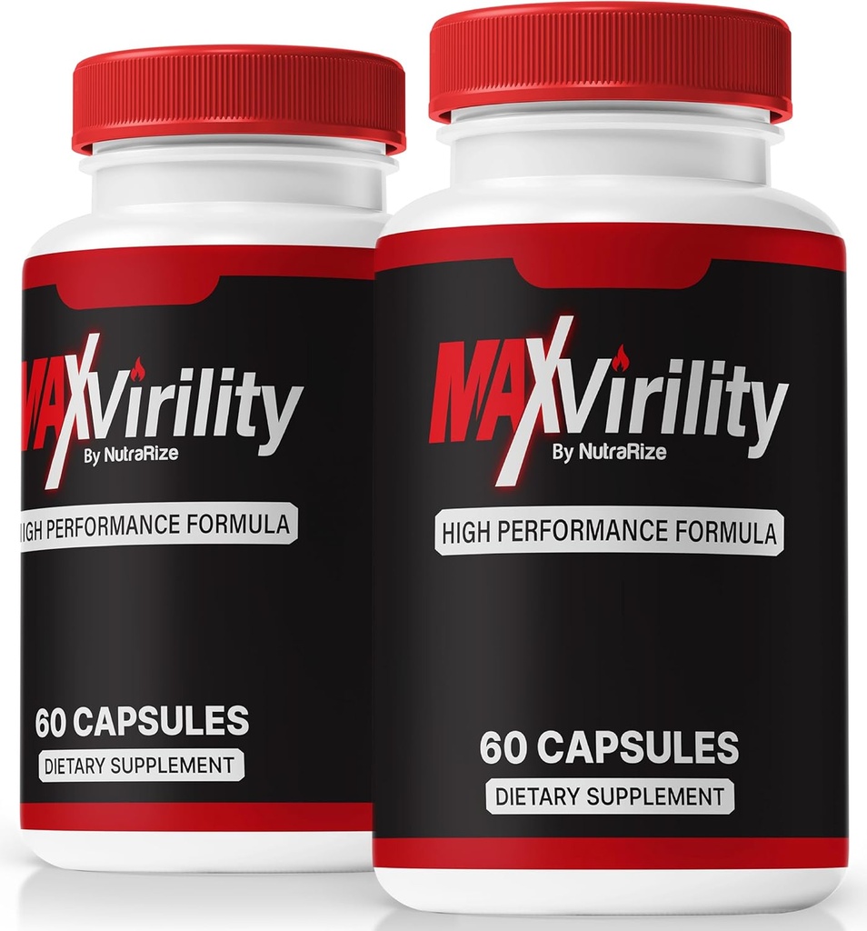 NutraRize (2 Pack) MaxVirility, MaxVirility High Performance Formula Pills, All-Natural Supplement to Support Muscle Health and Overall Wellness, Official Pastillas Reviews (120 Capsules)