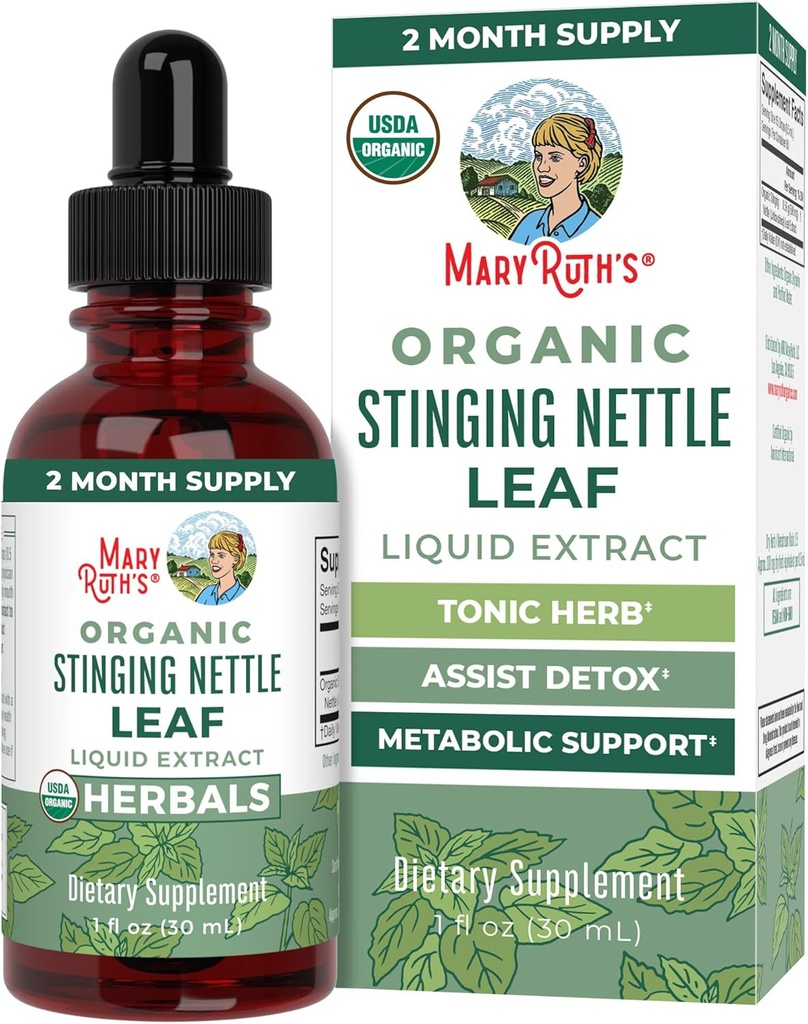 MaryRuth Organics Stinging Nettle Leaf Extract | Detox Supplement Herbal Drops | USDA Organic | Vegan | Non-GMO | Gluten Free | 1 Fluid Oz