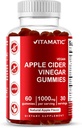 Vitamatic Apple Cider Vinegar Gummies - 1000mg per Serving - 60 Vegan Gummies - ACV Gummies for Detox, Weight Loss Support, Energy Boost, Digestion & Gut Health