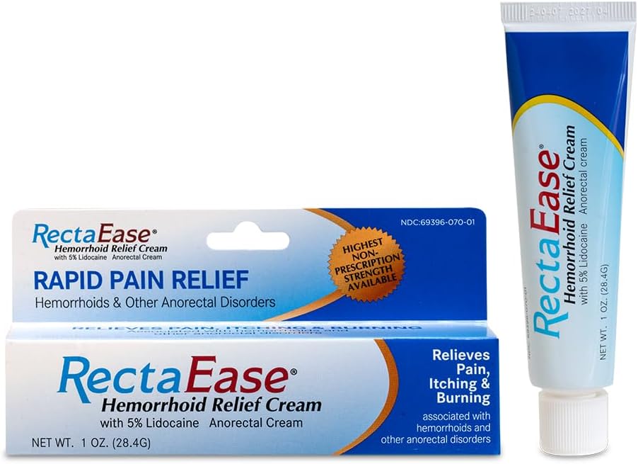 5% Lidocaine Hemorrhoid Topical Relief Cream, Rapid Numbing for Itching & Burning, Extra Strength Anorectal Treatment for Sensitive Areas, Advanced Formula for Fast Soothing Care, 1 oz Tube