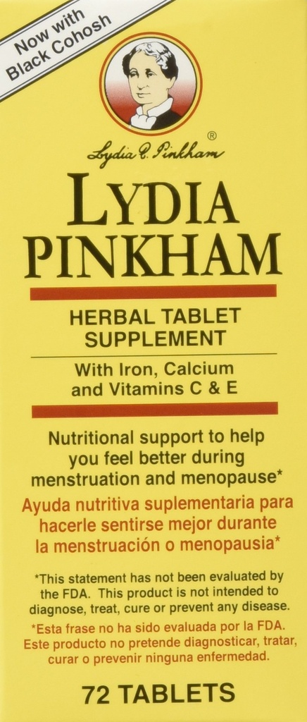 Lydia Pinkham Tablets for Menstruation and Menopause Support, 72 Count