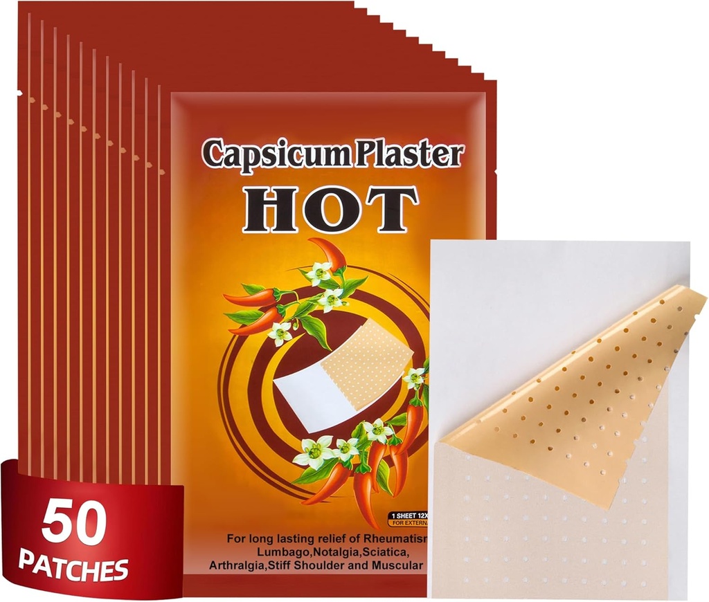 Capsaicin Patches,4.72"x7.08" Hot Capsicum Patch (50)