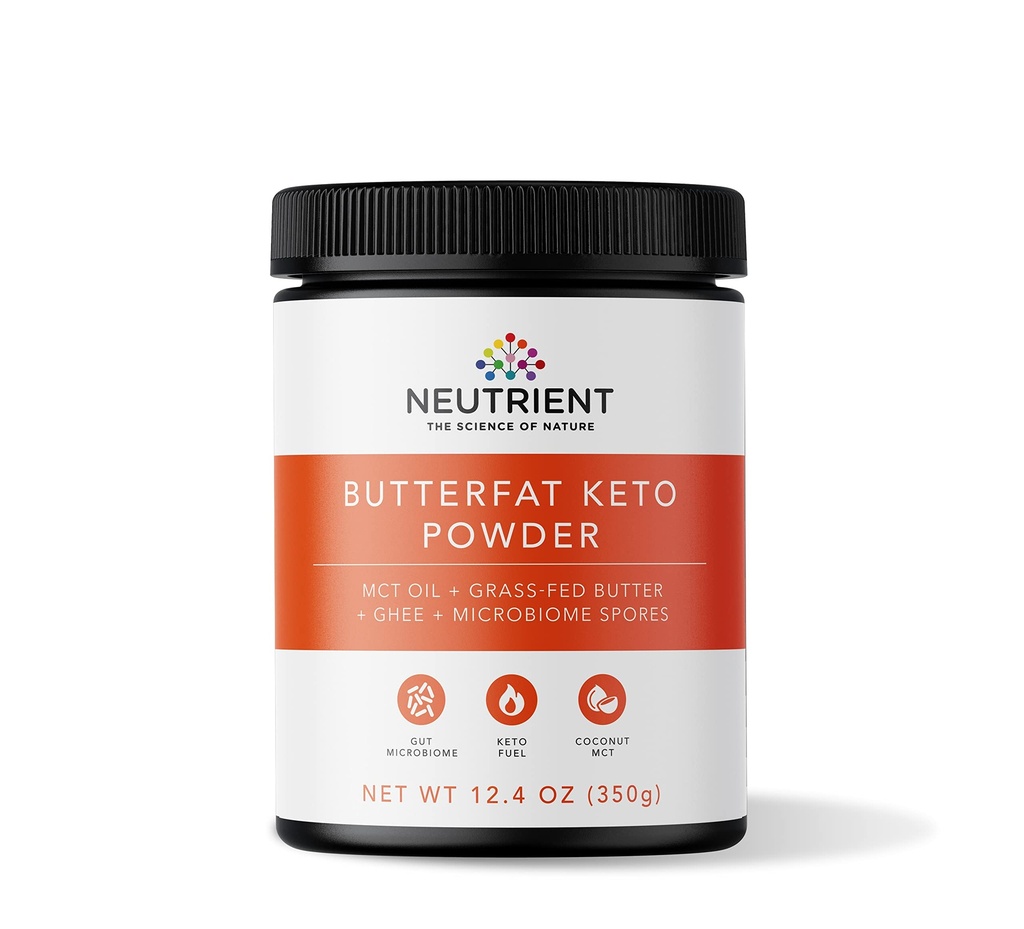 Neutrient Keto MCT Oil Powder | with Coconut Sourced MCT Oil & Ghee with Grass Fed Butter | Delicious Morning Keto Coffee Creamer for Ketosis Support | Fuel for Body & Brain