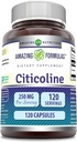 Amazing Formulas Citicoline 250 mg | Capsules Supplement | Non-GMO | Gluten Free | Made in USA (120 Count)
