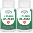 NAD+ Supplement Liposomal NAD+ Plus 800MG Nicotinamide Riboside Alternative for Cell Energy, Healthy Aging and Muscle Repair 120 Capsules（Pack of 2）