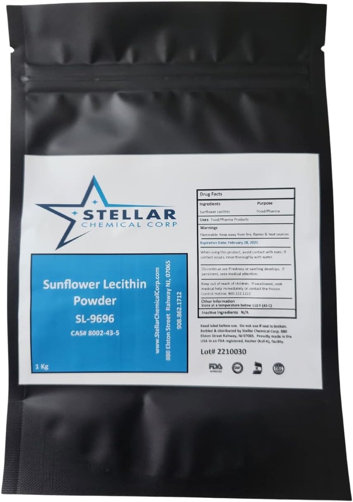 Sunflower Lecithin Powder ~ 1 kg Emulsifier, Cold Pressed, Making Liposomal Vitamin C, Non-GMO