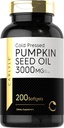 Carlyle Pumpkin Seed Oil Capsules | 3000mg | 200 Softgels | Essential Fatty Acids | Cold Pressed Dietary Supplement | Non-GMO and Gluten Free Formula