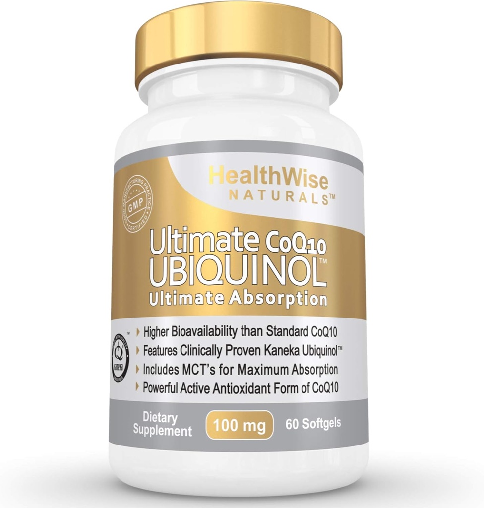 Ultimate CoQ10 UBIQUINOL 100mg - Over 4X More Effective: Maximum Absorption & Potency - Non-GMO/Soy Free - Kaneka Ubiquinol - 60 Liquid Softgels