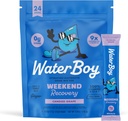 Waterboy Weekend Recovery | 3,187mg Electrolyte Powder Packets | Ginger + L-Theanine + Vitamins | No Sugar, All Natural, Gluten Free | 24 Drink Stick Mixes (Grape)