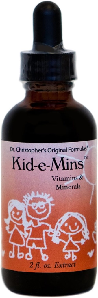 Christopher's Original Formulas Kid-E-Mins Vitamins & Minerals, Natural Orange Flavor, Kids Liquid Multivitamin, 2 oz