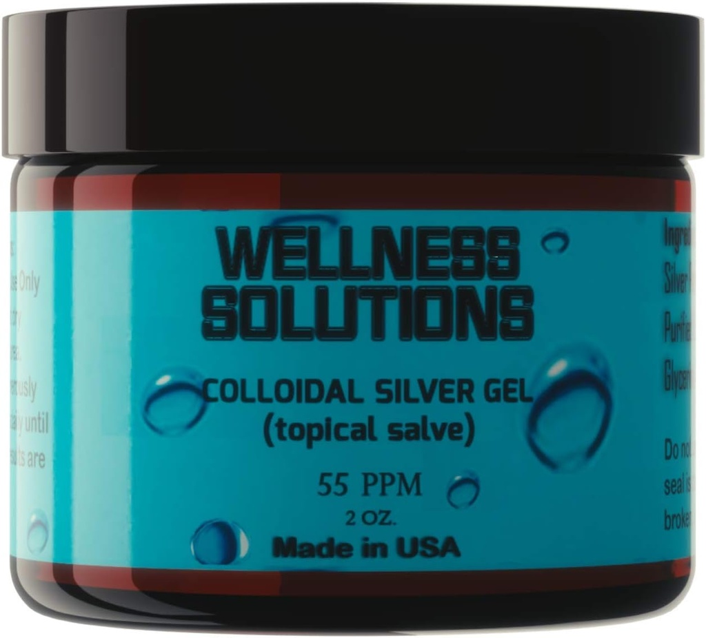 Colloidal Silver Gel - Wellness Solutions - Topical Gel - Vegan & Gluten Free - 2 oz..-L8