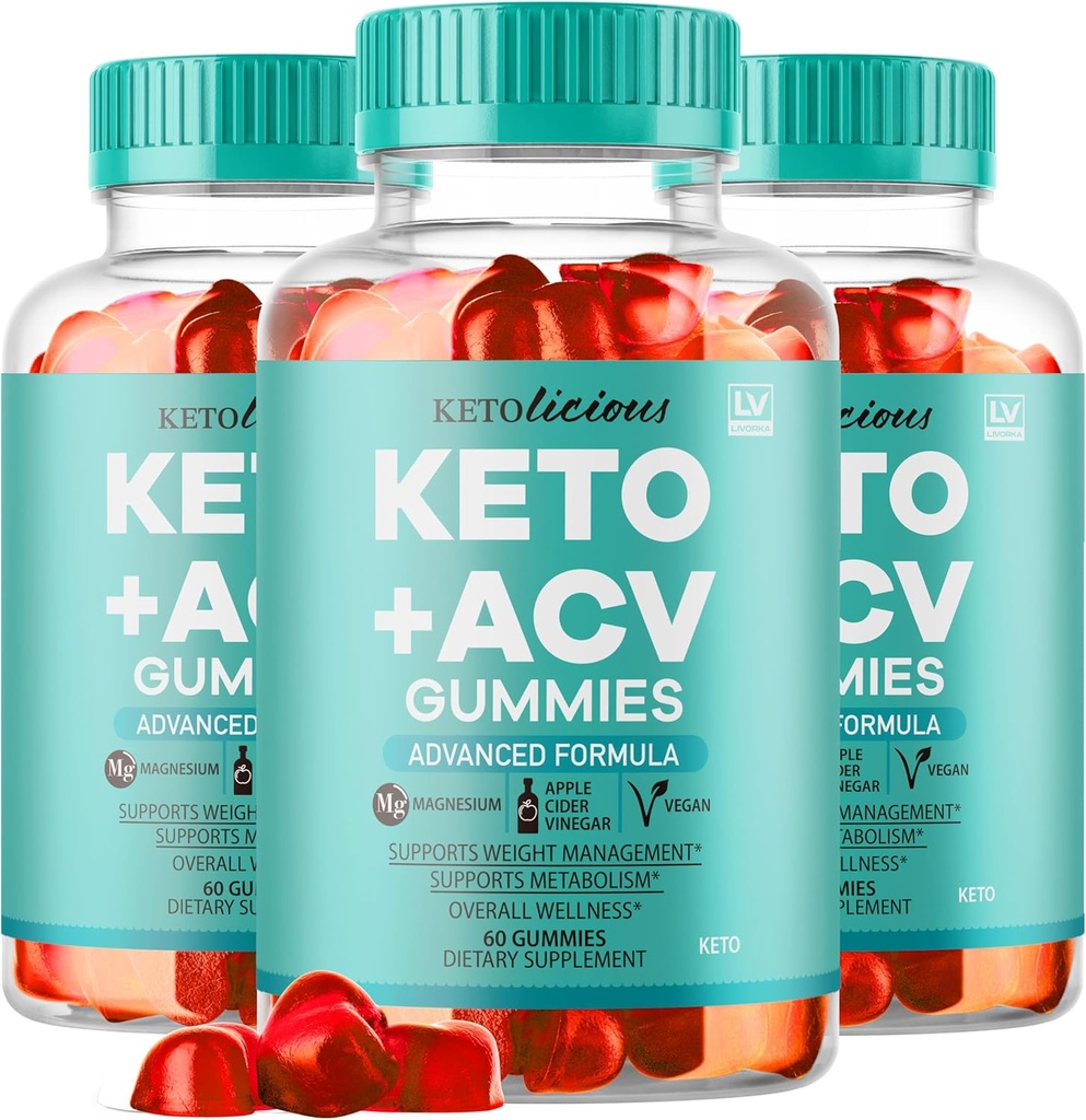 (3 Pack) Ketolicious Keto ACV Gummies, Ketolicious Gummys Advanced Formula 1050MG, All Natural Premium Plus Apple Cider Vinegar Gummy Maximum Strength Gomitas Reviews, 180 Gummies for 3 Months