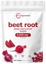 Micro Ingredients Beet Root 3,000mg with Grape Seed Extract & CoQ10, 400 Tablets | 200 Servings | Super Beets Supplements from Fresh Beetroot Extract