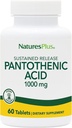 NaturesPlus Pantothenic Acid, Sustained Release - 1000 mg, 60 Tablets - High-Potency Vitamin B5 Supplement - Vegetarian, Gluten Free - 60 Servings