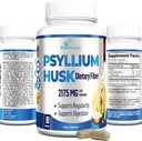 Psyllium Husk Dietary Fiber Supplement 2175mg, Non-GMO, 90 Capsules