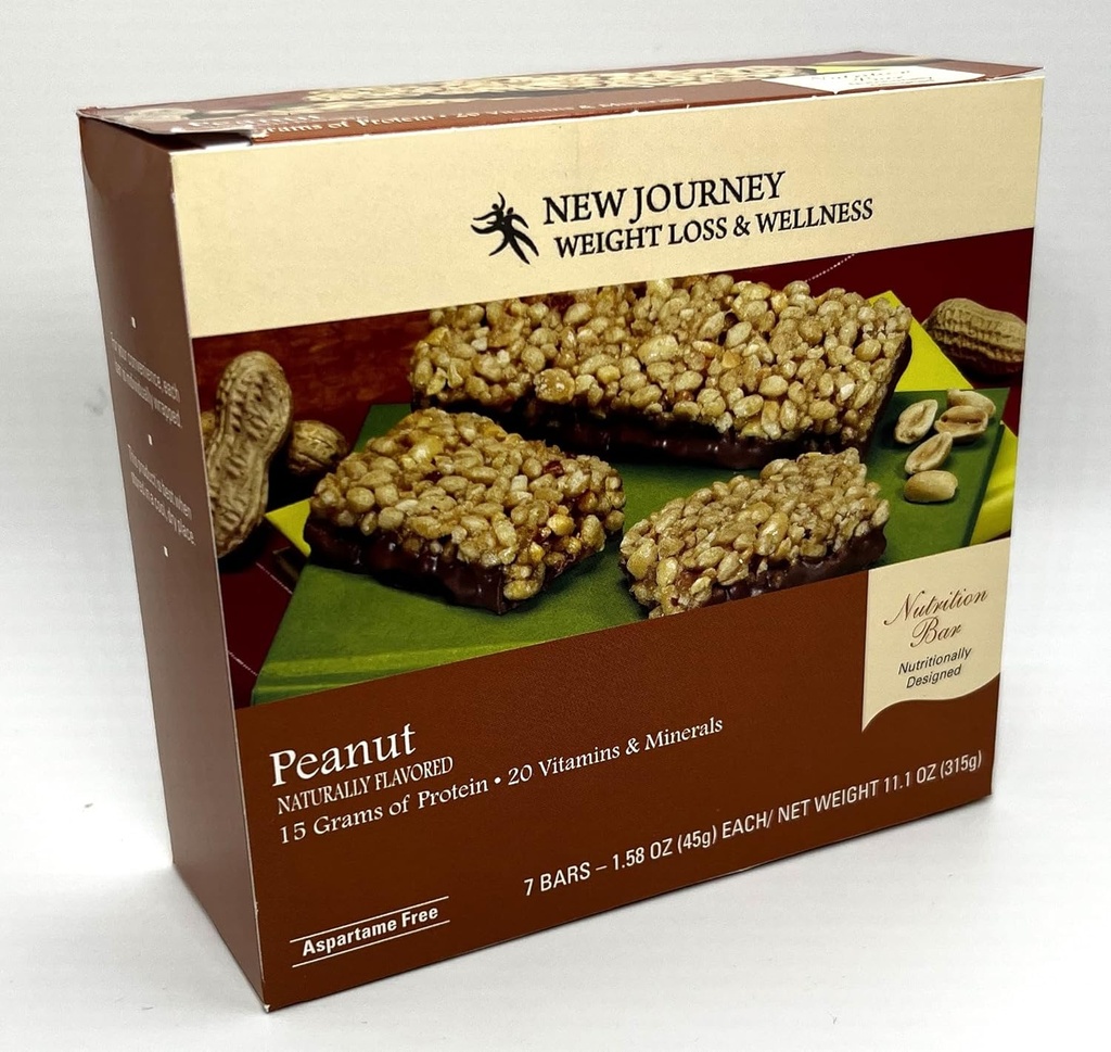 Peanut Bar - New Journey Weight Loss & Wellness - High Protein Meal Replacement Nutrition Bar (7 bars/box)