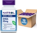 Natrol Mood & Stress DHEA 25mg, Supplement for Balance of Hormone Level, 90 Tablets, 90 Day Supply