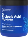 Geronova Research Bio-Enhanced Na R-Lipoic Acid Powder, 50g - 4 Month Supply - Stabilized R Alpha Lipoic Acid Powder for Flexible Dosage - Easy Mixing & Enhanced Absorption Nerve Support Supplement