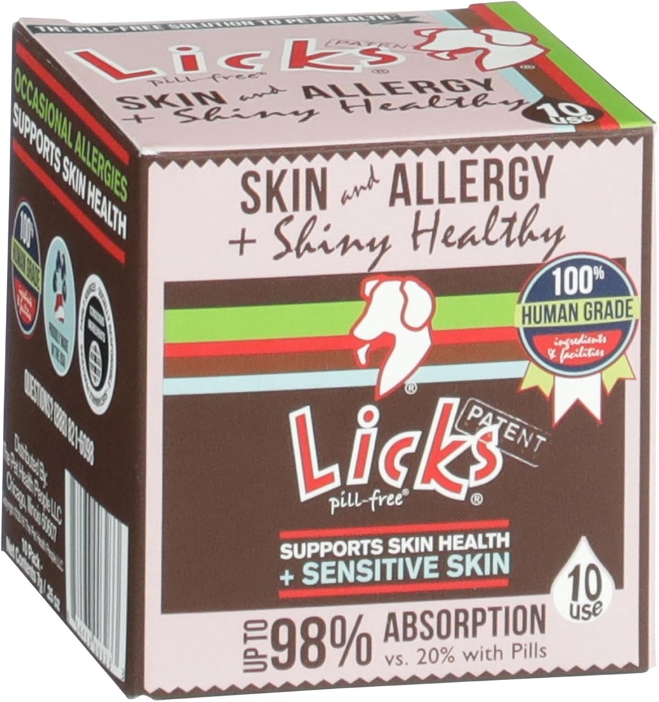 Licks - Skin & Allergy for Dogs - LiquiPaks - 10 Use