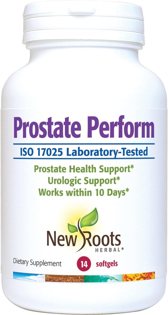 NEW ROOTS HERBAL Prostate Supplement Saw Palmetto | 16 Herbals: Plant Sterols, Rye Flower, Borage Oil, Cranberry, Olive Oil, Zinc, Selenium (14 Softgels) for Urinary Health