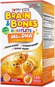 LABO Nutrition I My Kids Brain & Bones Chewable Burstlet, Gluten Free, for Stronger Bones & Behavioral Management, 76% Ultra-Concentrated rTG Form Omega 3 DHA Fish Oil, Vitamin D3 & K2, Orange