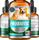 Premium Probiotics for Dogs, Cats - Digestive Enzymes & Prebiotics Supplement - Helps to Relieve Diarrhea, Vomiting, Upset Stomach, Gas, Constipation & Bad Breath - Supports Digestive System - 2 Fl Oz