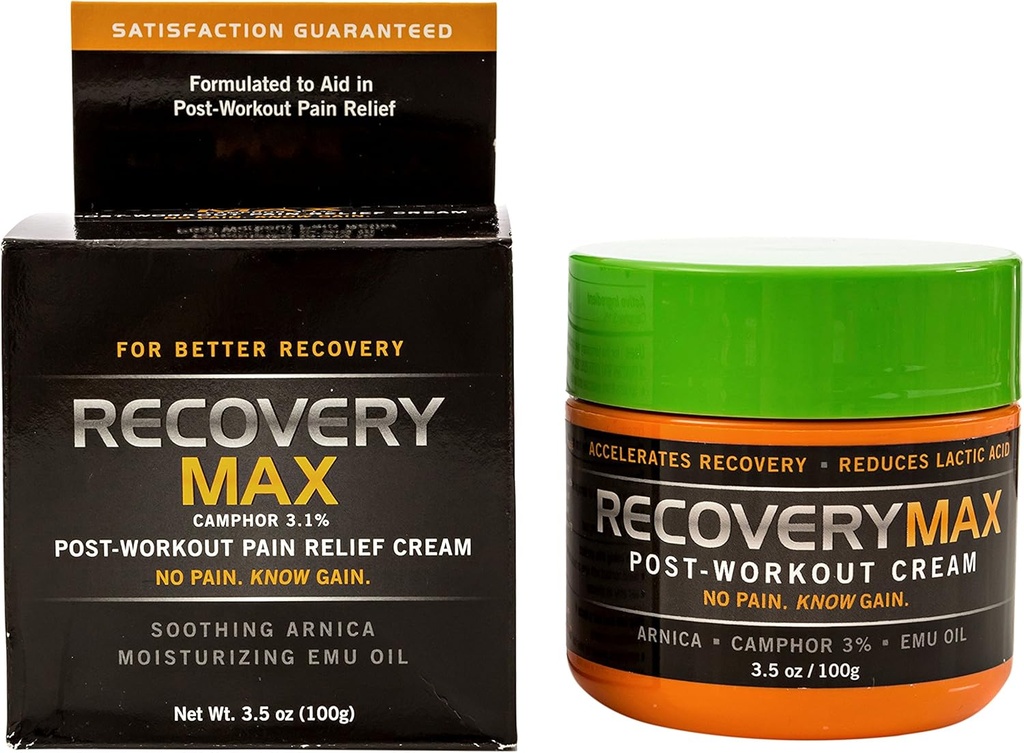 RecoveryMax – Post Workout Cream – For Use in Fitness Workout Program to Speed Muscle Recovery – Reduce Muscle Soreness - Return to Exercise Quicker –Recovery Supplement – 3.5 oz