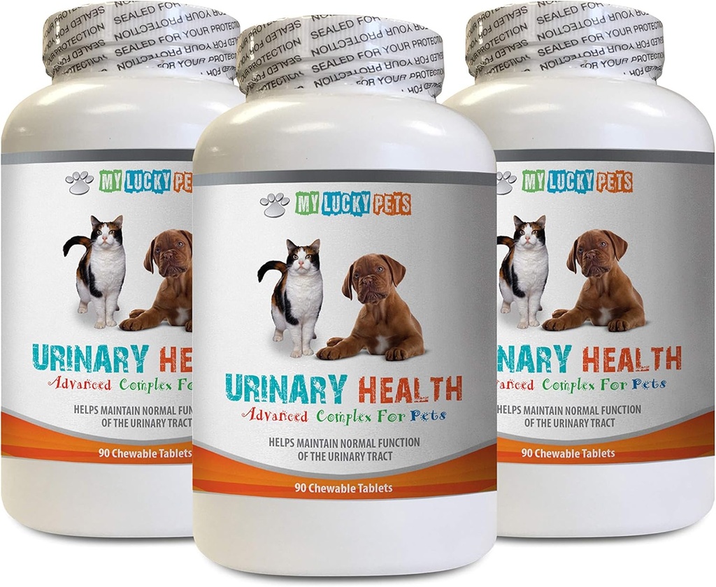 cat Urinary vitami - Pets Urinary Health Complex - for Dogs and Cats - Advanced Bladder Support - Cranberry Relief for Cats - 3 Bottles (270 Treats)