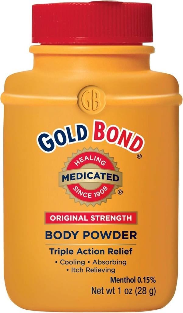 GOLD BOND Talc-Free Medicated Original Strength Body Powder Travel Size, 1 Oz (4 Pack)
