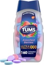 TUMS Ultra Strength Chewable Antacid Tablets for Heartburn Relief and Acid Indigestion Relief, Assorted Berries - 160 Count