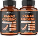 Zolotus Korean Red Panax Ginseng + Ginkgo Biloba, Ashwagandha, Beetroot, Green Tea - 120 Capsules (Pack of 2)