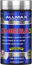 ALLMAX Nutrition Omega 3 Ultra-Pure Cold-Water Fish Oil Concentrate, 180 Count