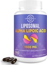 Liposomal Alpha Lipoic Acid 1500mg-with Acetyl-L-Carnitine 900mg& Ubiquinol 100mg& Vitamin E 15mg，ALA Supplement for Antioxidants Glucose Metabolism Nerve Energy Cardiovascular,60 Softgels