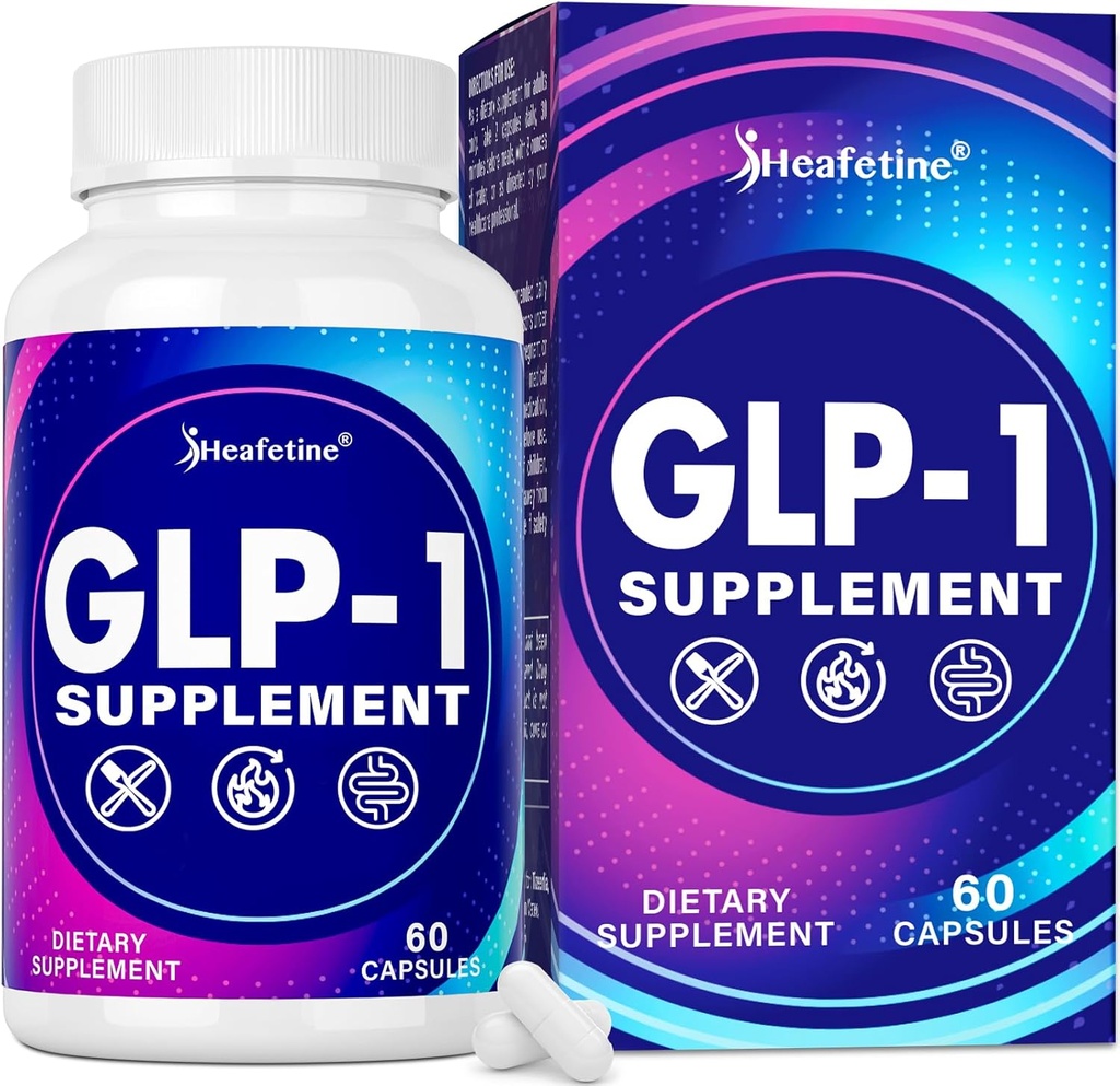 GLP-1 Supplement, with Naturally GLP1 Supplement Probiotic for Women & Men, Hops & Green Tea Extract, GLP 1 Supplements for Gut, Energy, GLP-1 & Overall Health - 60 Capsules