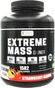 Extreme Mass Weight Gainer Muscle Builder, 10 lb (4.54 kg) with Less Sugar for Intense Workout Training Made of high Calorie Fortified whey Protein (Strawberry-Banana)