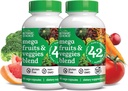 Botanic Choice Mega Fruits and Veggies Blend Total of 42 Fruit and Vegetables Like Elderberry, Chlorella, Kale Energy Balance & Superfood Vegetable Supplements for Adults - 2 Pack