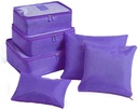 6 Set Packing under Bed Storage Cubes Containers Low Profile On Luggage Travel Packing Organizers Housekepping Storage Cloth Storage Bag(Purple)
