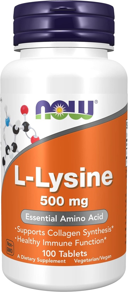 NOW Foods L-Lysine -- 500 mg - 100 Tablets