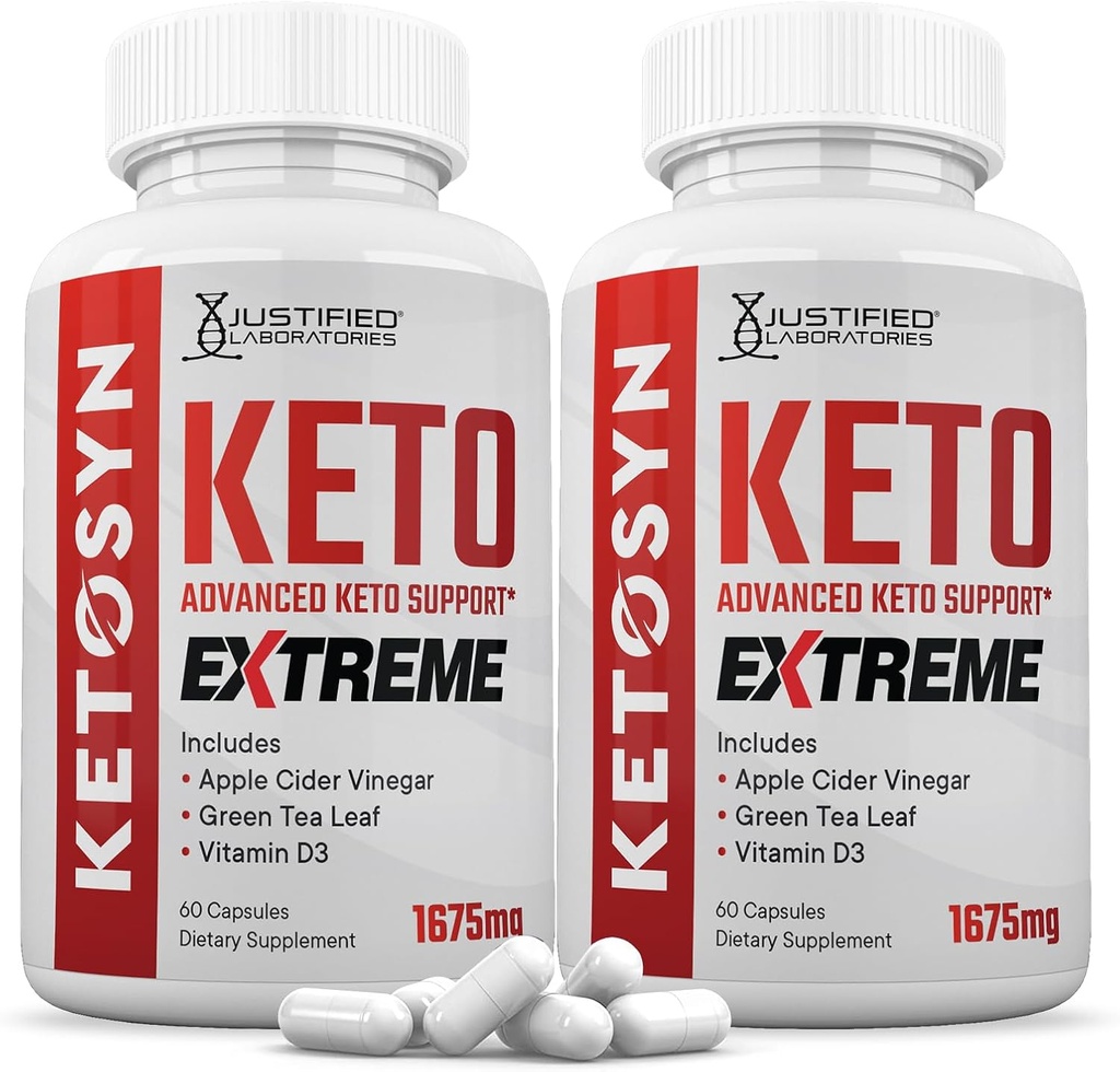 (2 Pack) Ketosyn Keto ACV Extreme Pills 1675 MG Keto Support Blend Capsule Alternative to Keto ACV Formulated with Apple Cider Vinegar Extra Virgin Olive Oil Powder Green Tea Leaf 120 Capsules