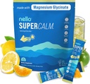 Nello Supercalm Drink Mix - Ashwagandha KSM 66, Magnesium Glycinate & L-Theanine Supplement, Vitamin D3 - Ashwagandha Root Extract - Focus and Relaxation Support (20 Travel Packets) - Lemon Lime